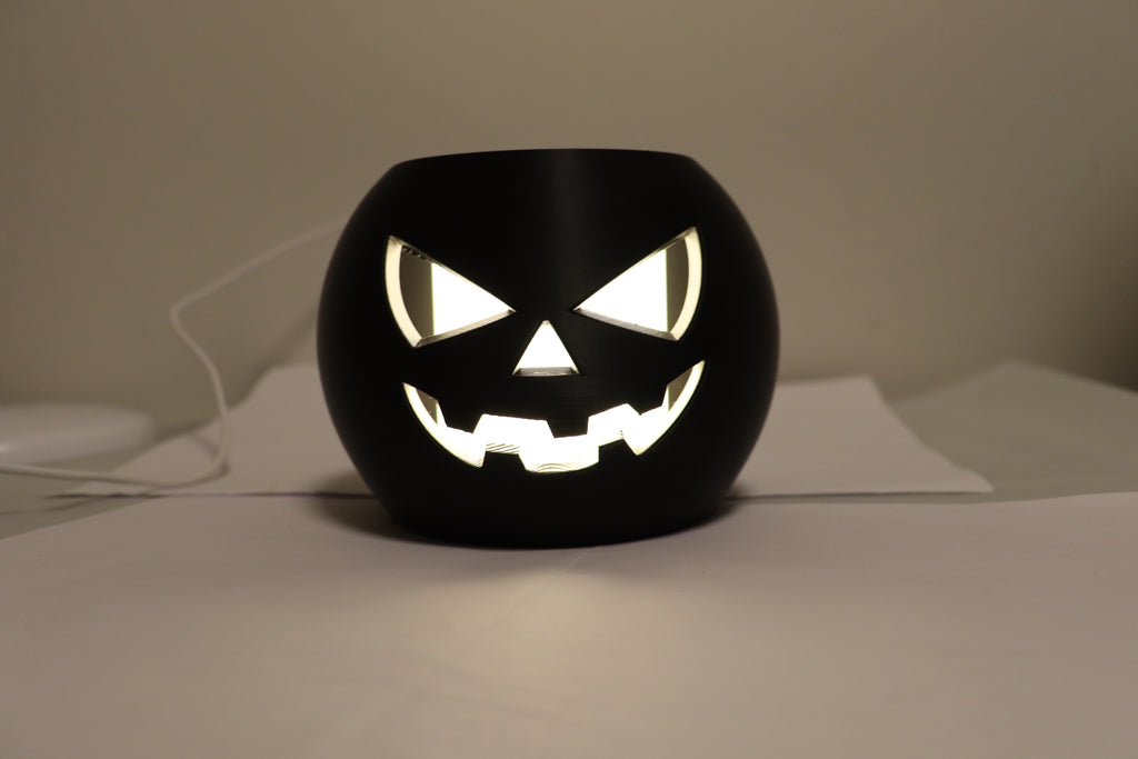 🎃 Jack-O’ Pumpkin Mini Lamp – Portable Halloween Light  - Black