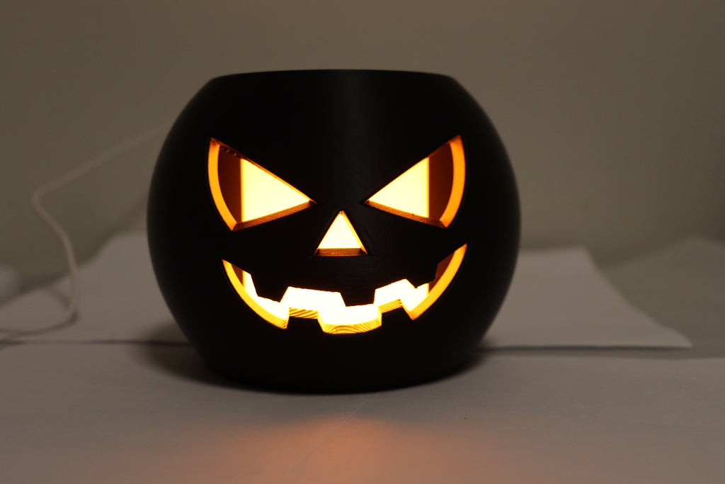 🎃 Jack-O’ Pumpkin Mini Lamp – Portable Halloween Light  - Black