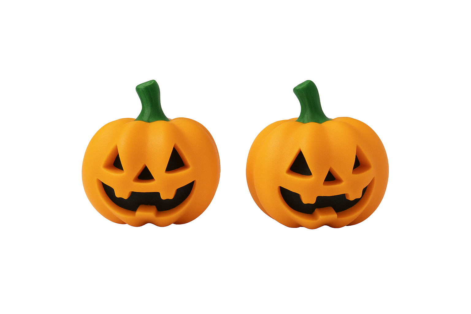 🎃 Set of 2 Carved Pumpkins – Halloween Decoration