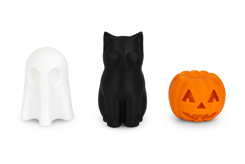 🖐️🎃 Halloween Finger Figurines Set – Pumpkin, Ghost & Cat