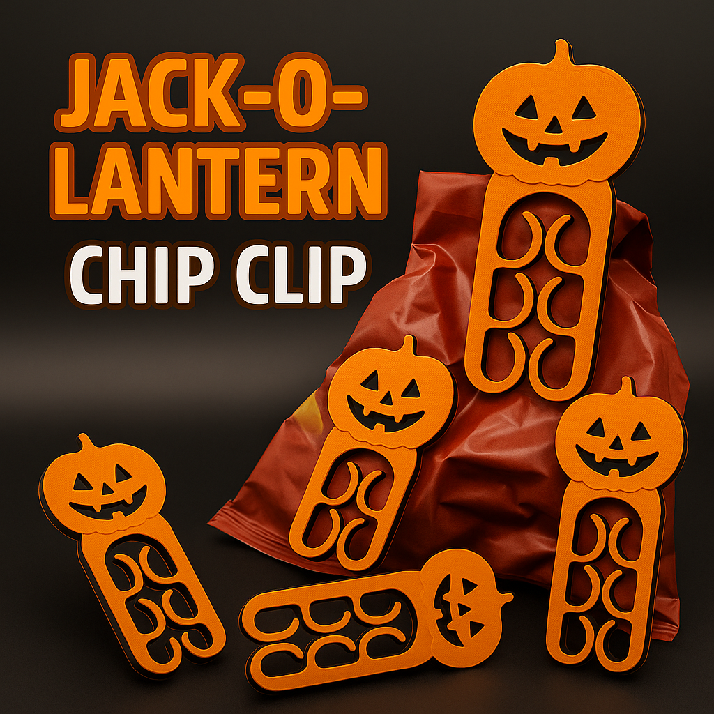 🎃 Halloween Jack-o’-Lantern Chip Clips (Set of 2)