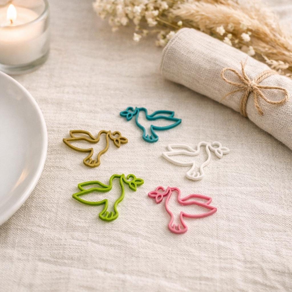 White Dove Table Scatter for Baptism and Communion – detail view 3