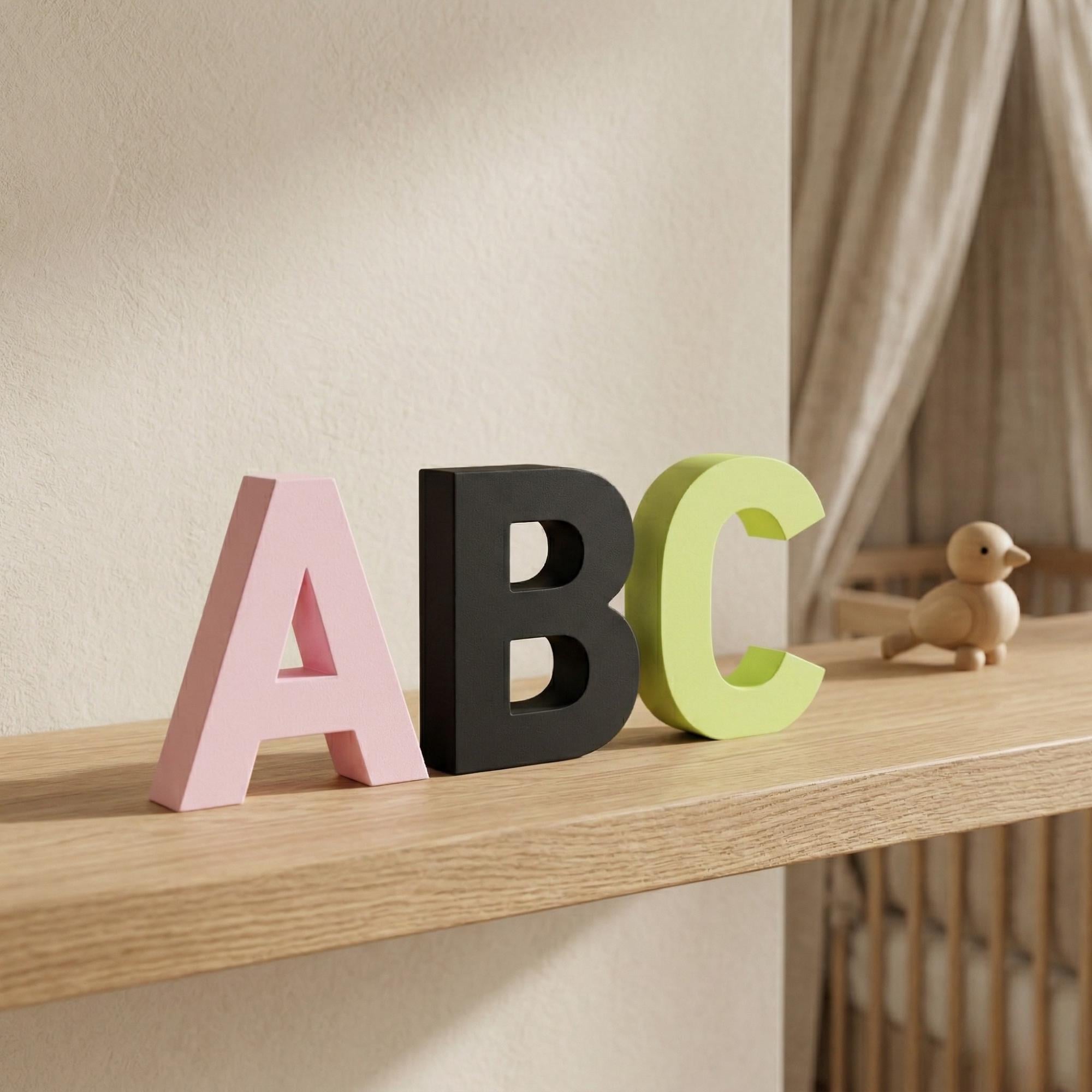 Custom Nursery Initials – Freestanding 3D Letters