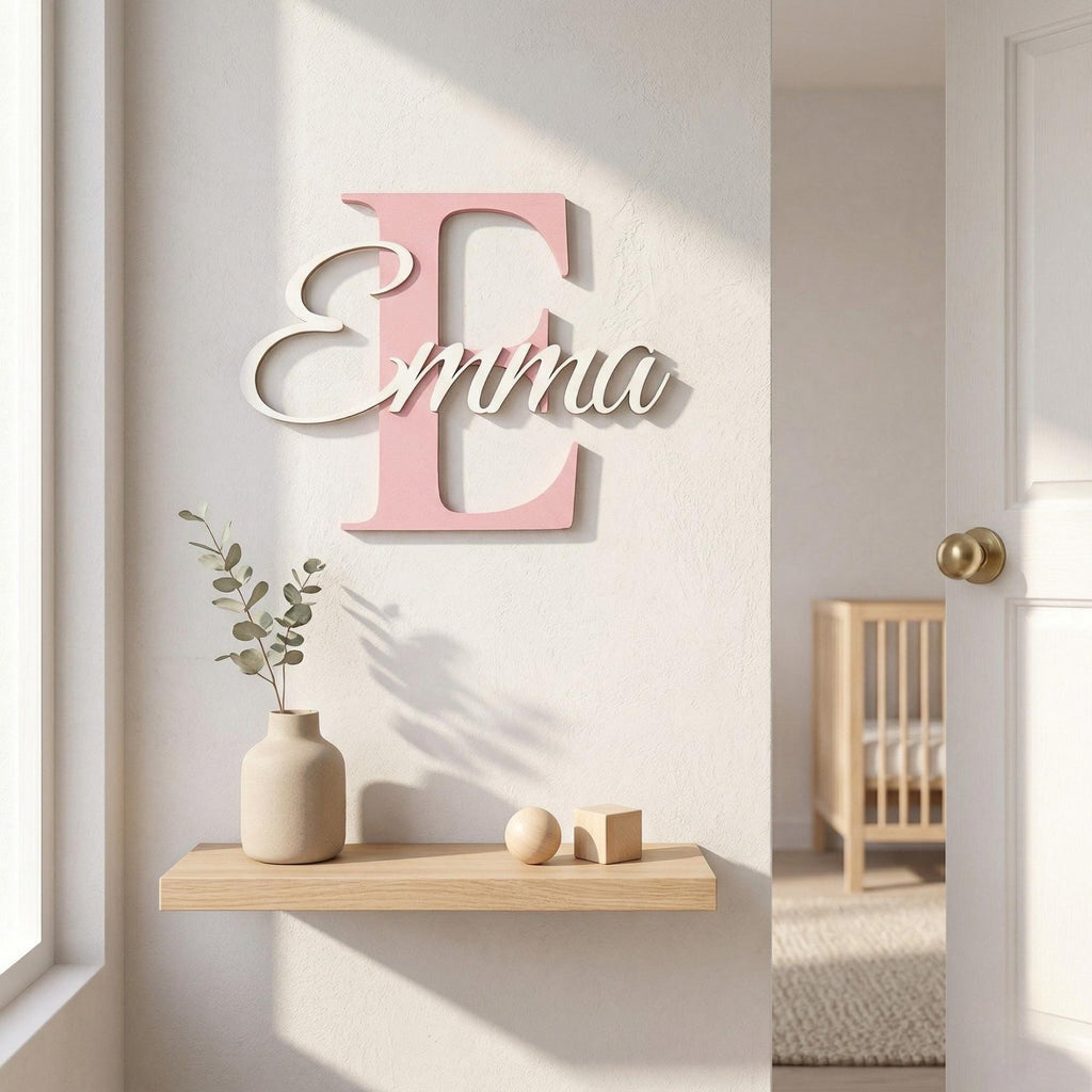 Personalized Nursery Door Sign with Initial