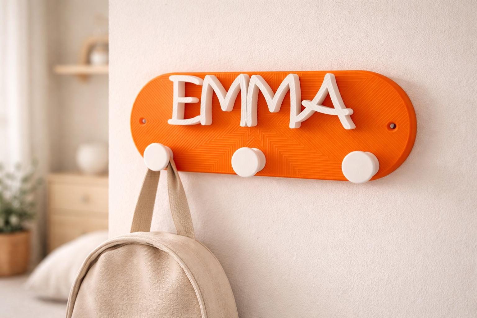 Personalized Backpack Wall Hook with Name – detail view 5