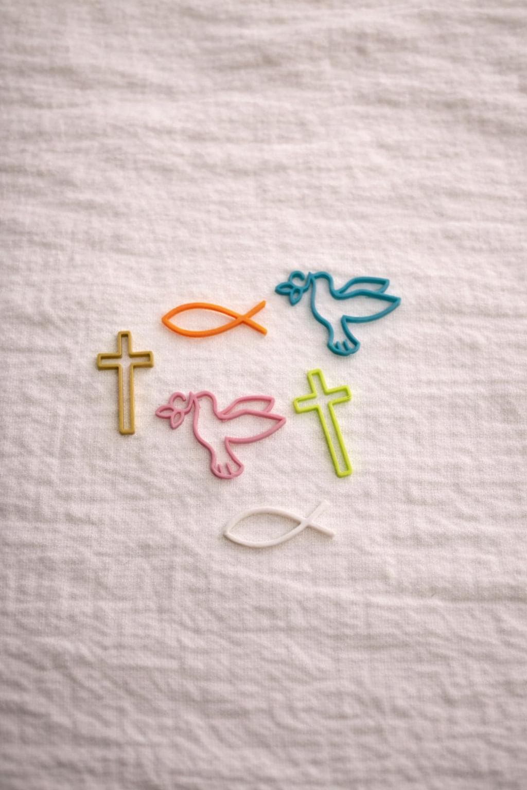 Fish, Dove and Cross Baptism Table Scatter Set