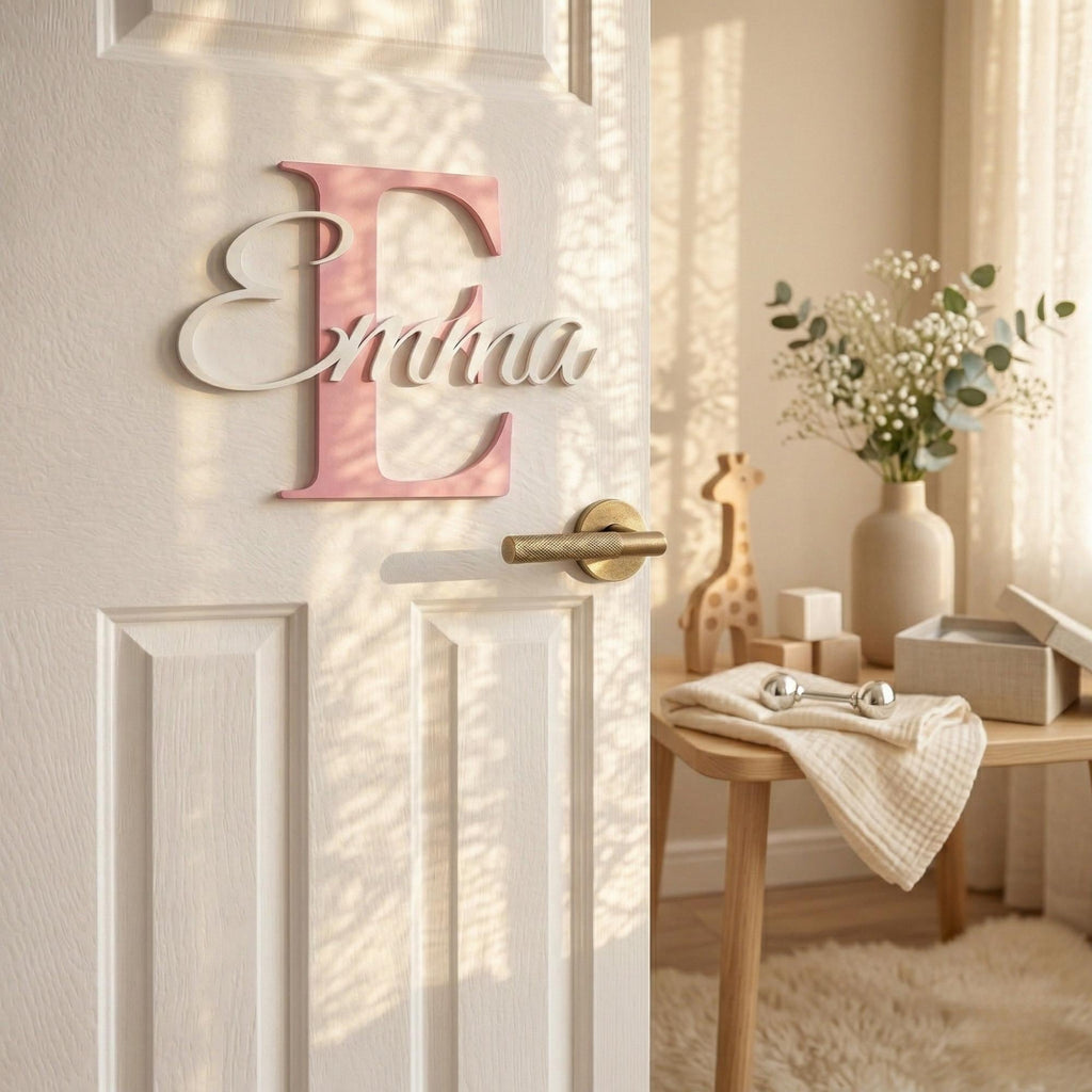 Custom Nursery Name Sign with Initial