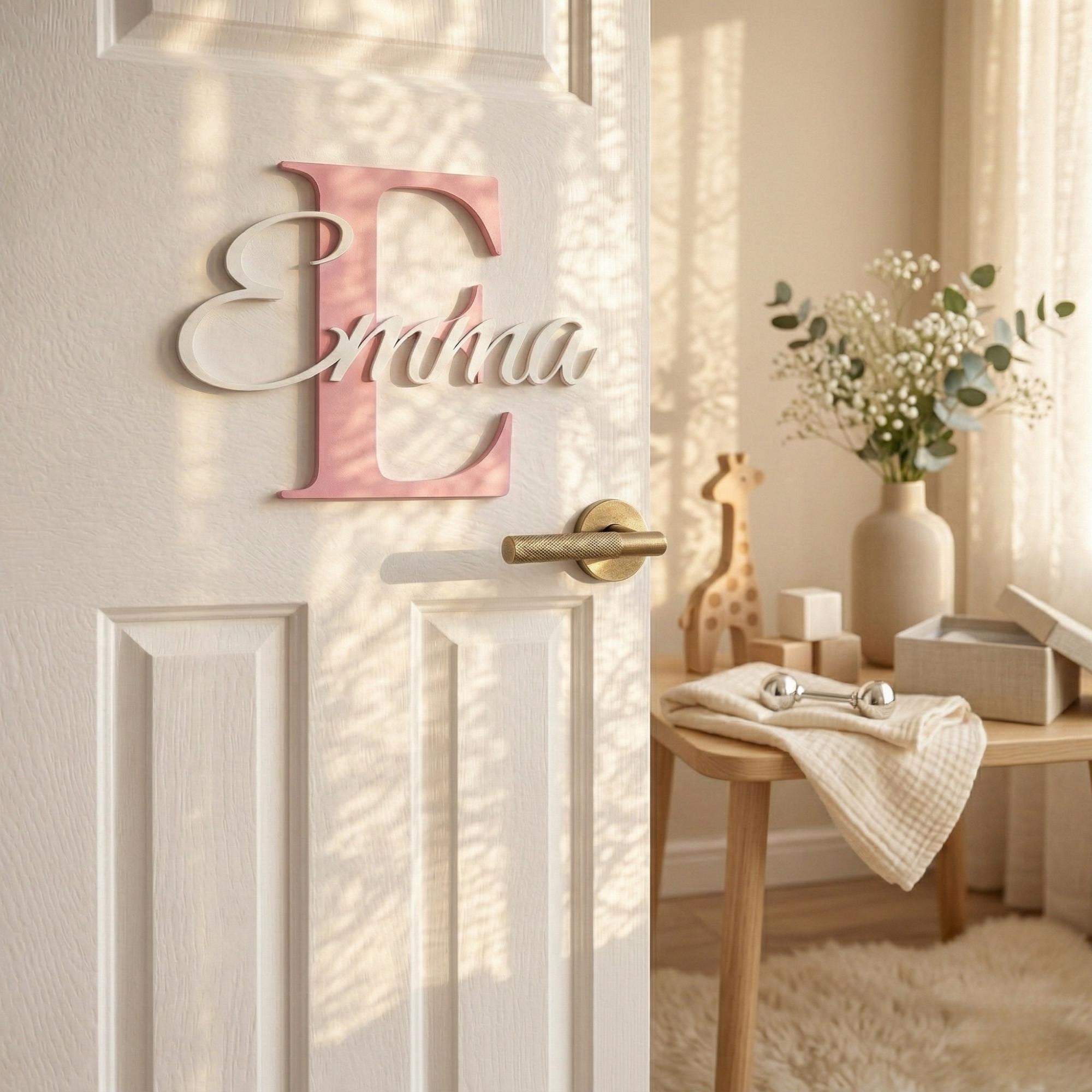 Custom Nursery Name Sign with Initial