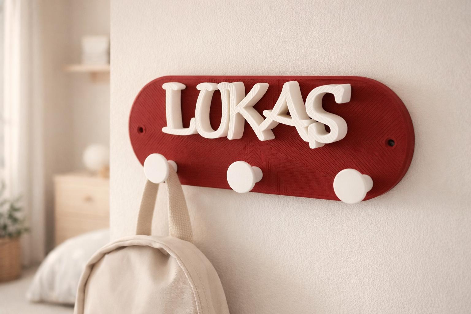 Personalized Kids’ Backpack Wall Hook