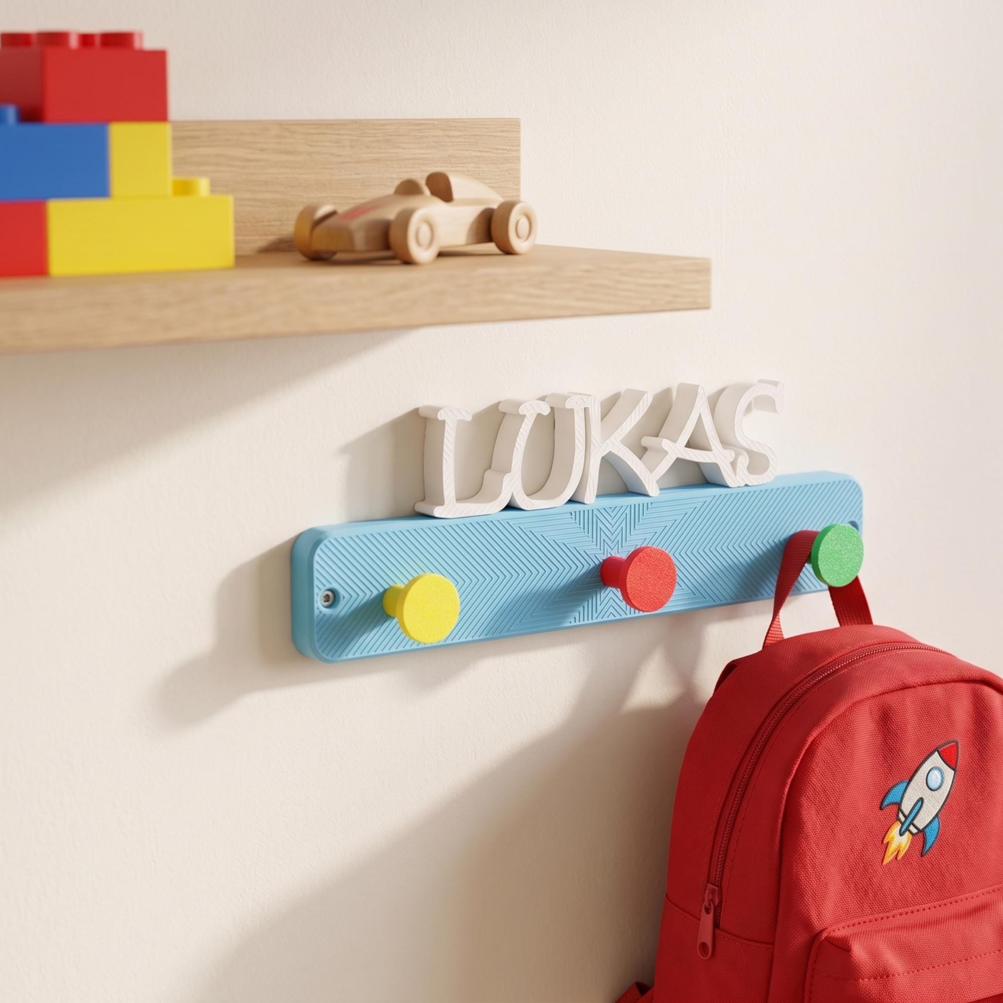 Personalized Colorful Kids Wall Hook – detail view 4