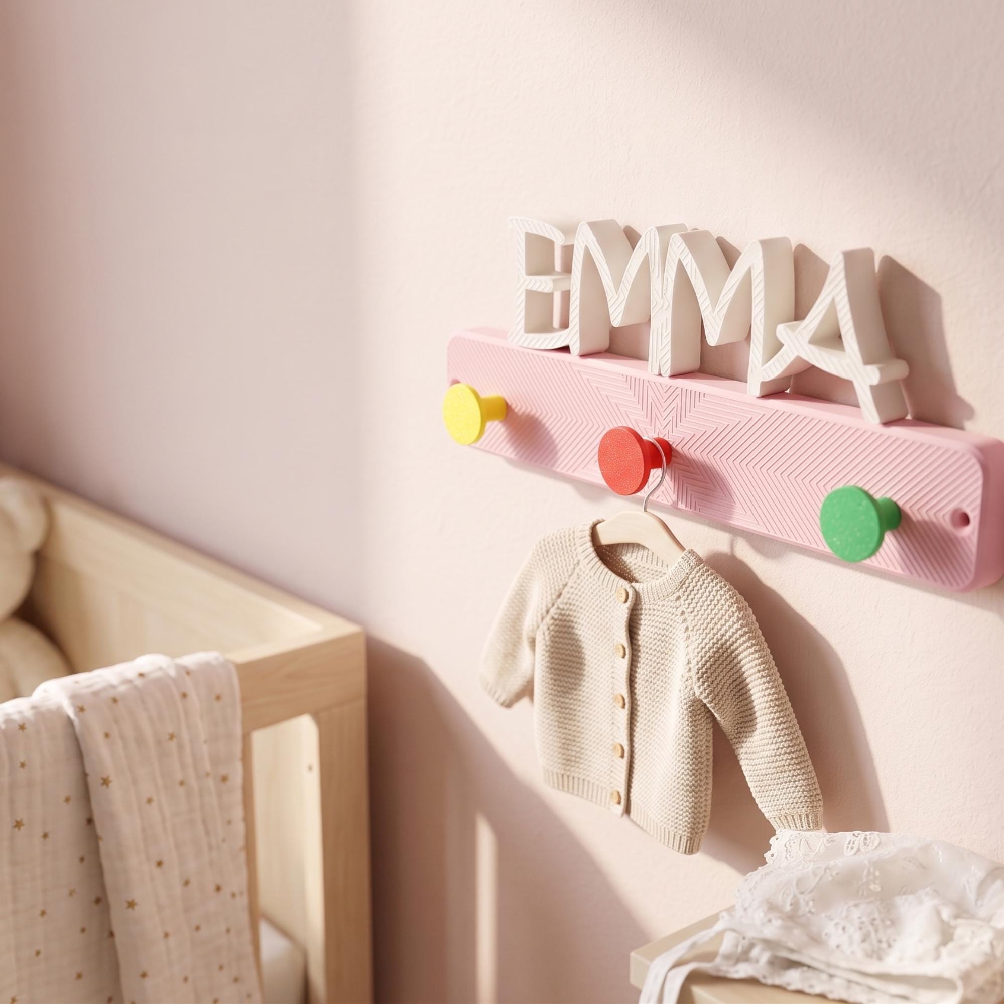Personalized Floating Nursery Name Wall Hook