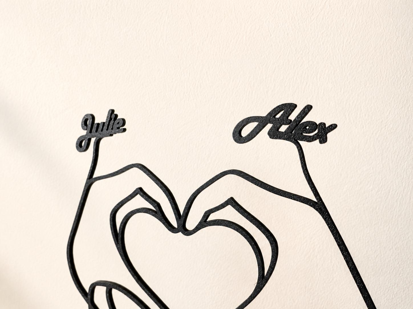 Personalized Couple Hands Heart Stand – detail view 4