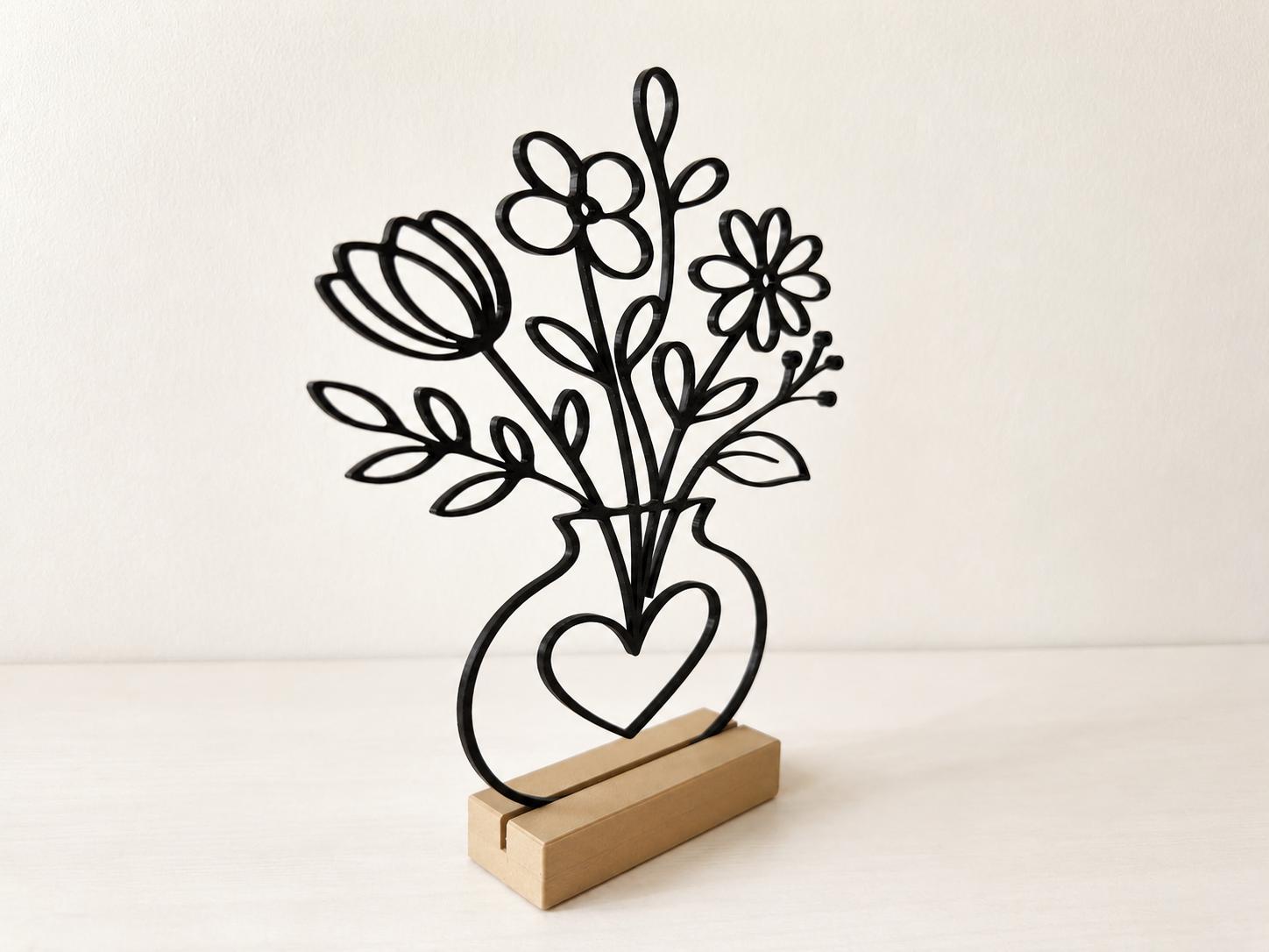 Minimalist Line Art Flower Stand – detail view 6