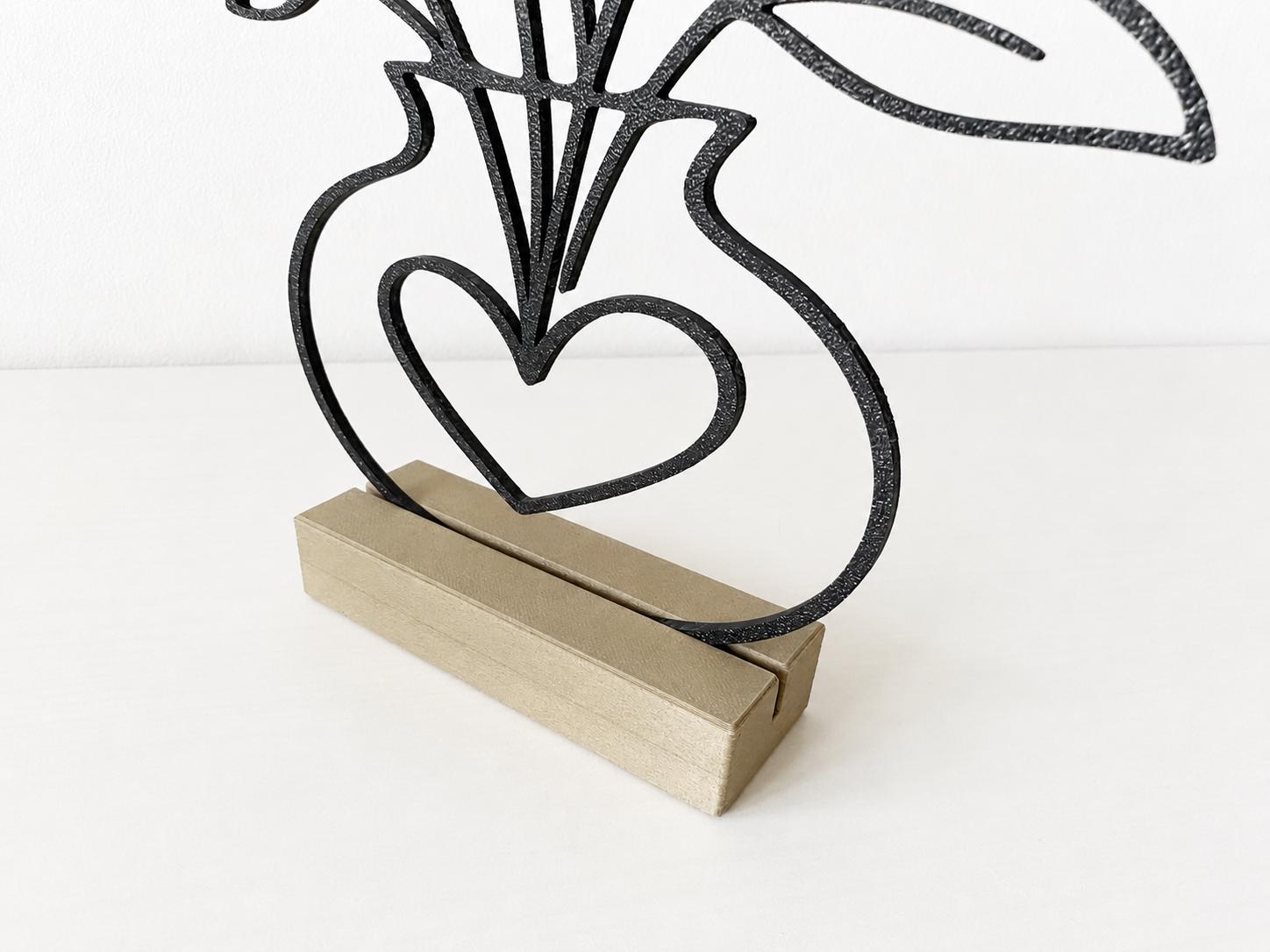 Minimalist Line Art Flower Stand – detail view 4