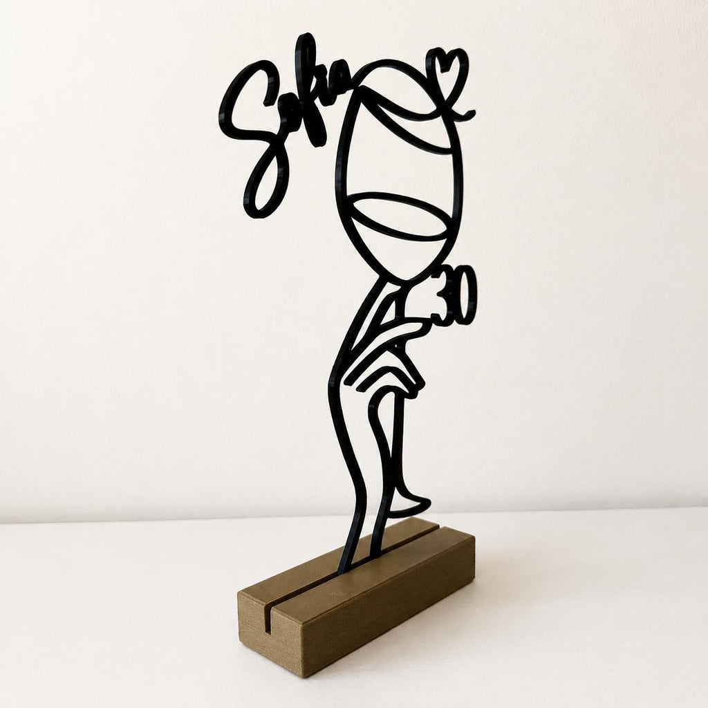 Personalized 30th Birthday Line Art Stand – detail view 3
