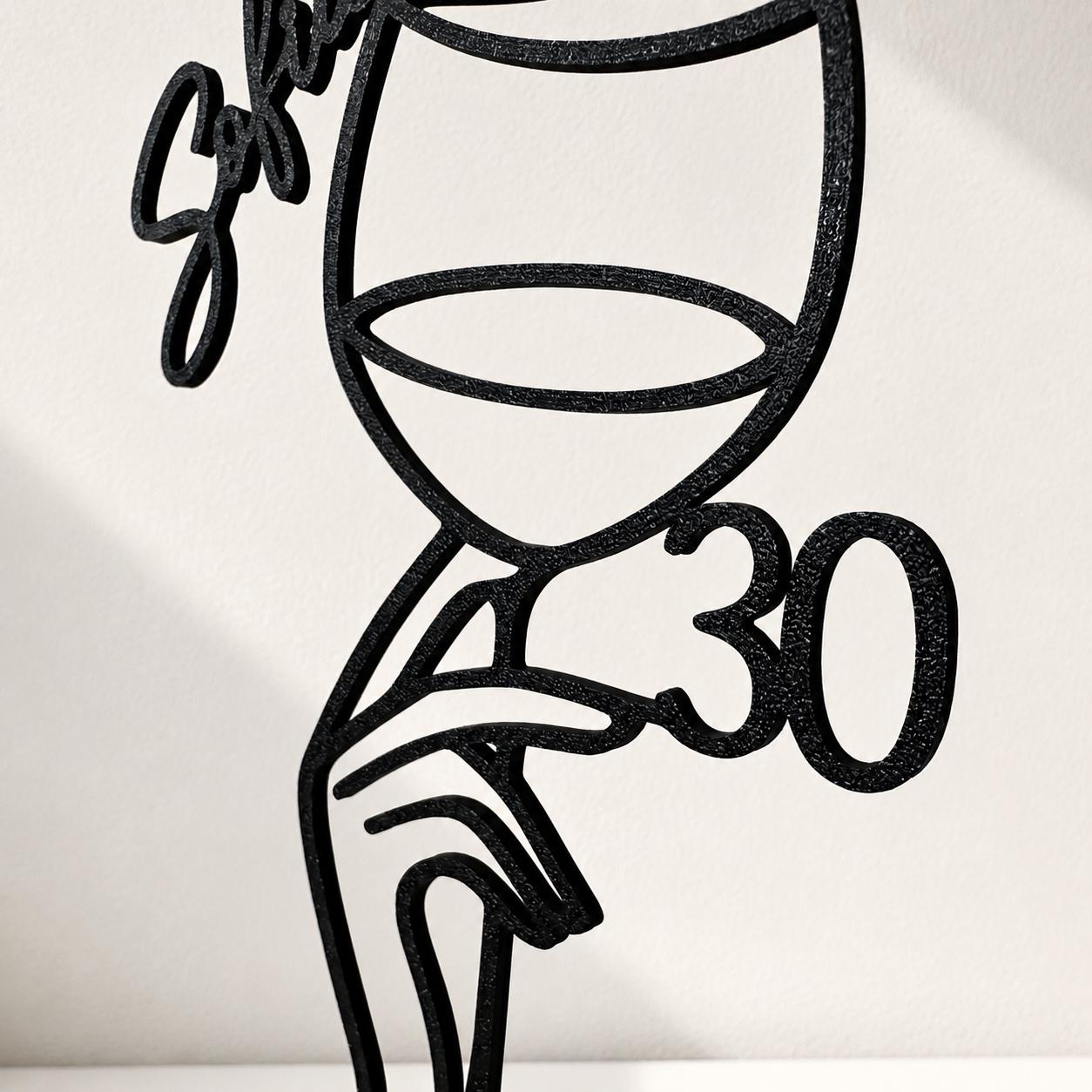 Personalized 30th Birthday Line Art Stand – detail view 2