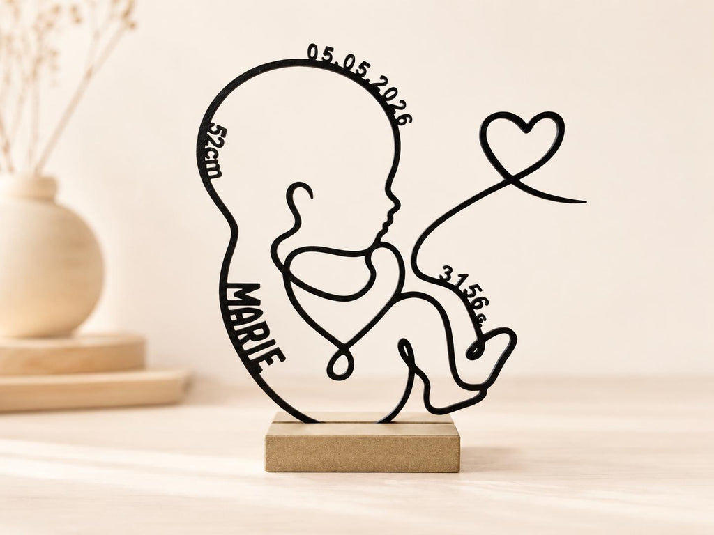 Personalized Baby Birth Details Name Stand