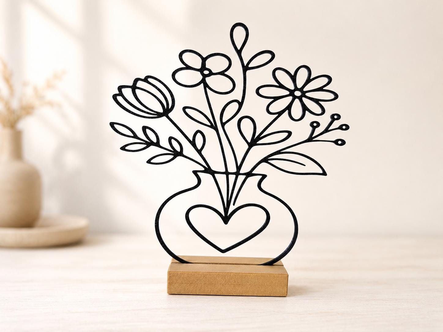 Minimalist Line Art Flower Stand