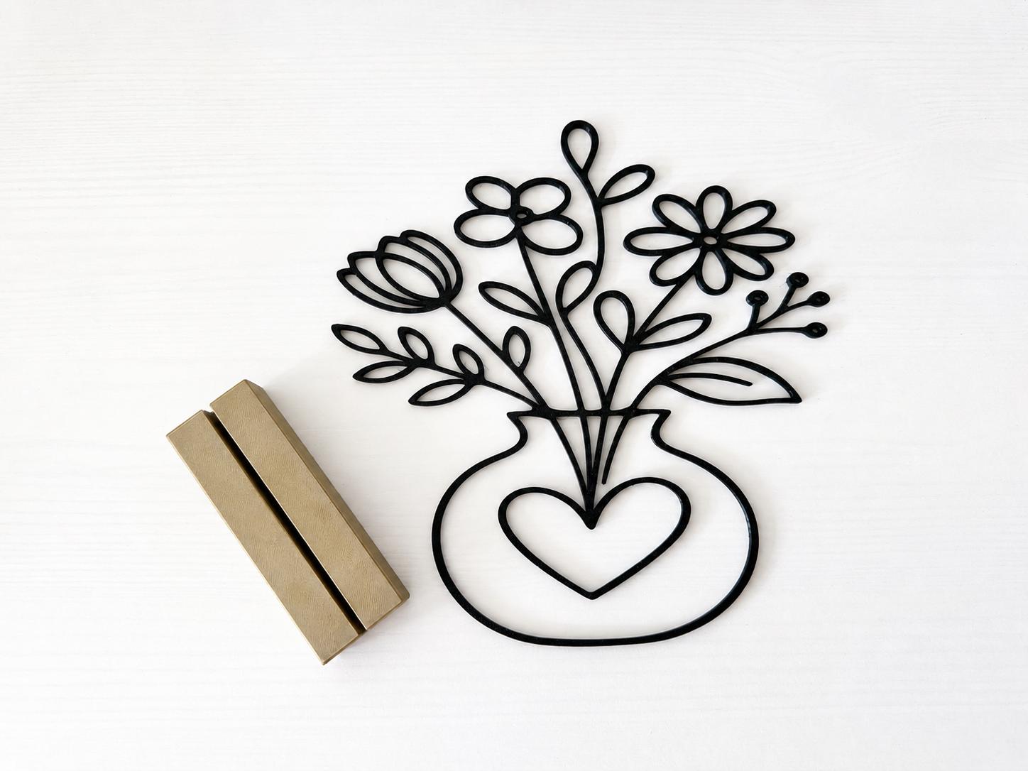 Minimalist Line Art Flower Stand – detail view 3