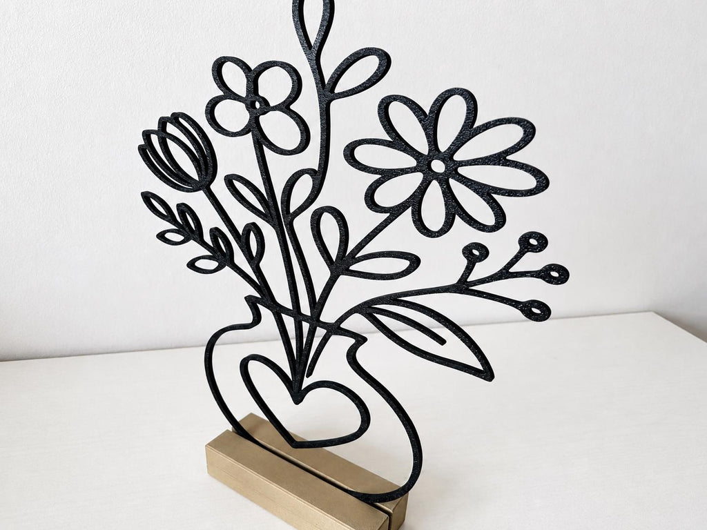 Minimalist Line Art Flower Stand – detail view 5