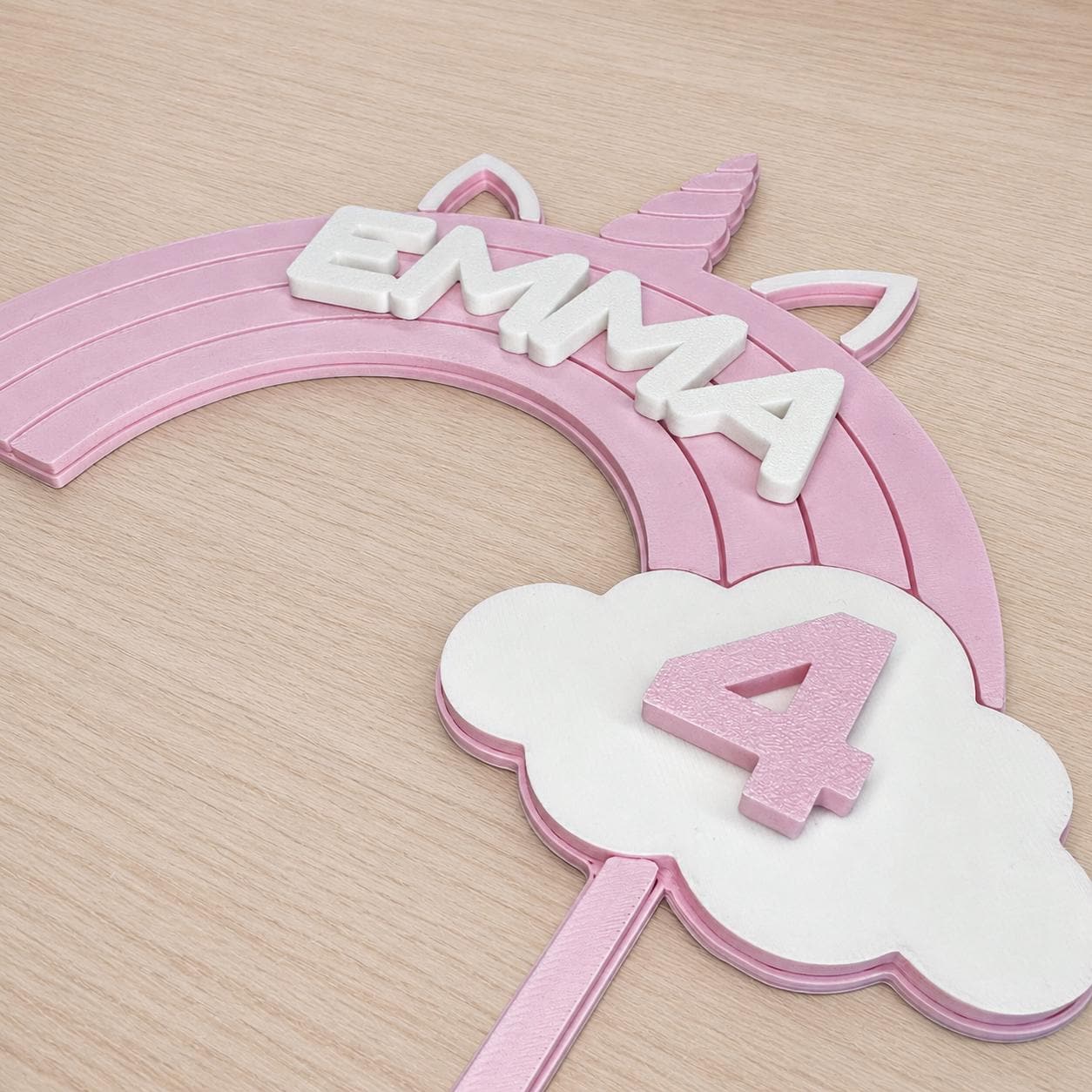 Personalized Unicorn Rainbow Cake Topper
