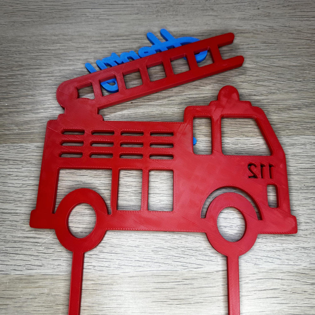 Personalized Fire Truck Cake Topper – detail view 8