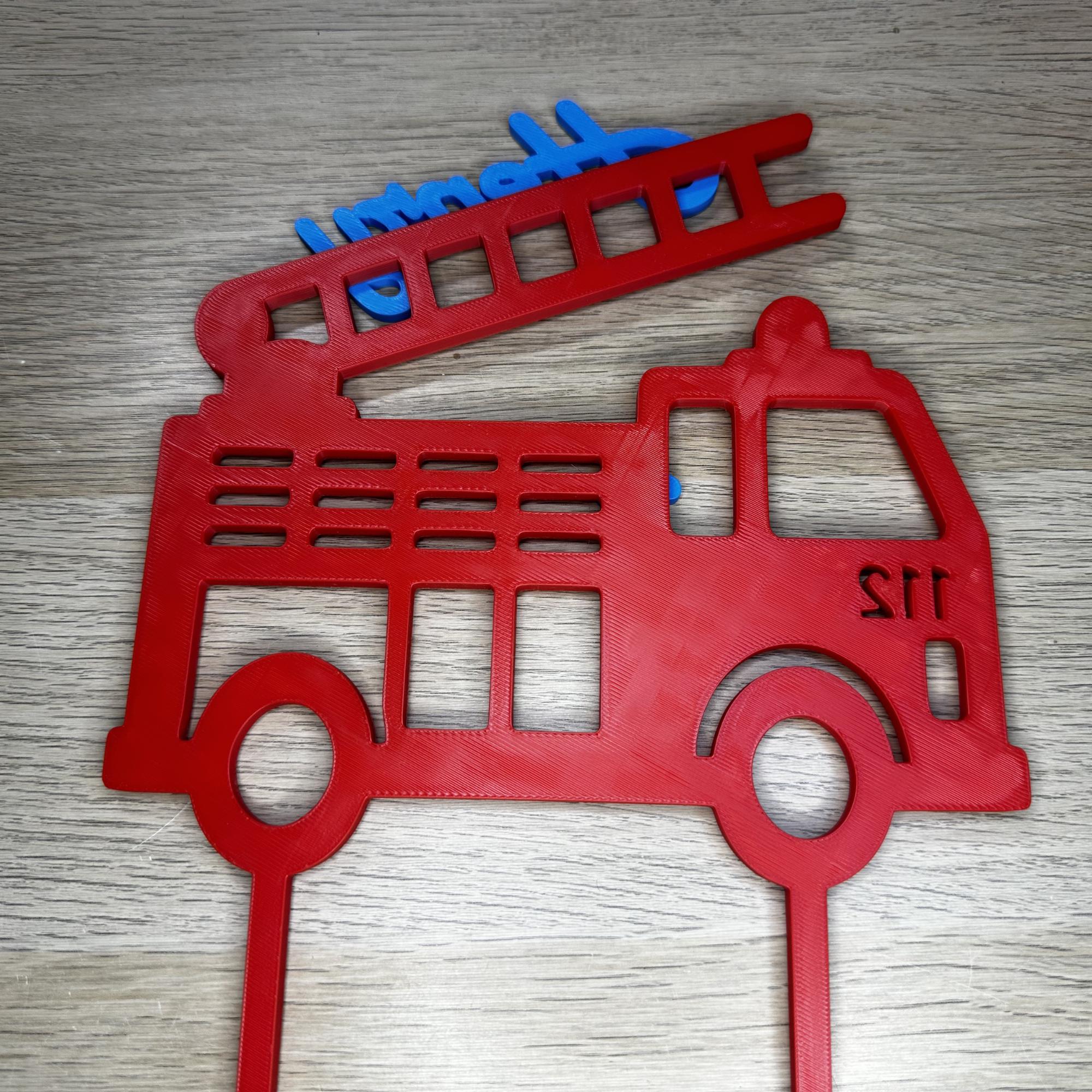 Personalized Fire Truck Cake Topper – detail view 8