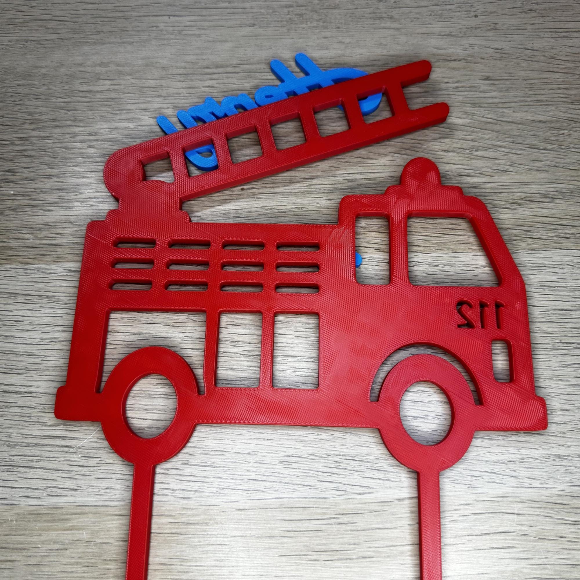 Personalized Fire Truck Cake Topper