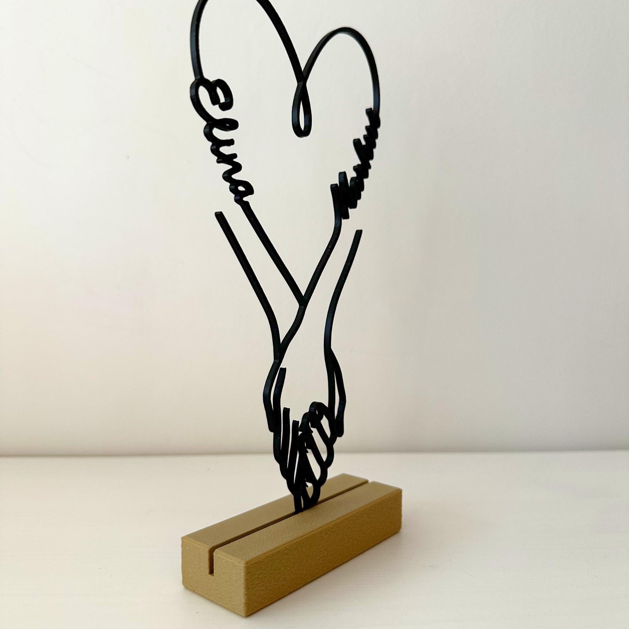 Personalized Holding Hands Couple Name Stand – detail view 6