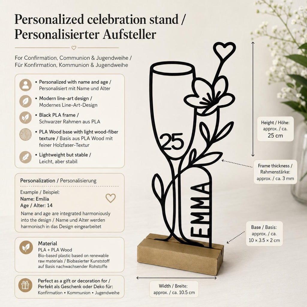 Personalized Confirmation or Communion Name Stand – detail view 3