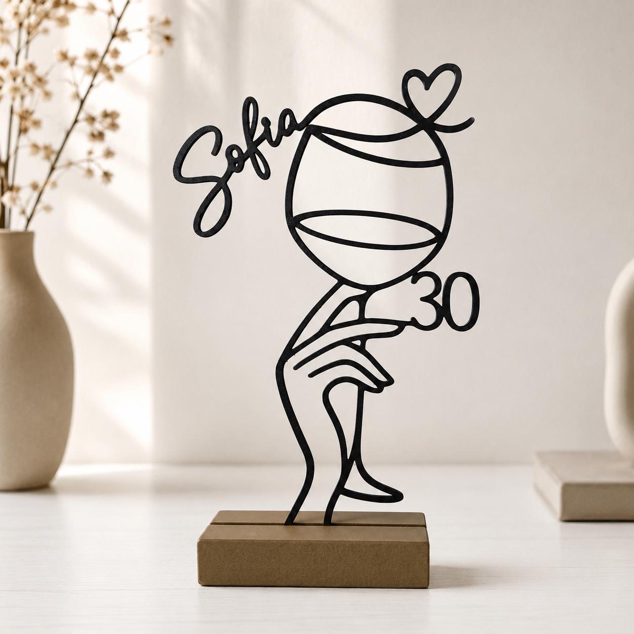 Personalized 30th Birthday Line Art Stand