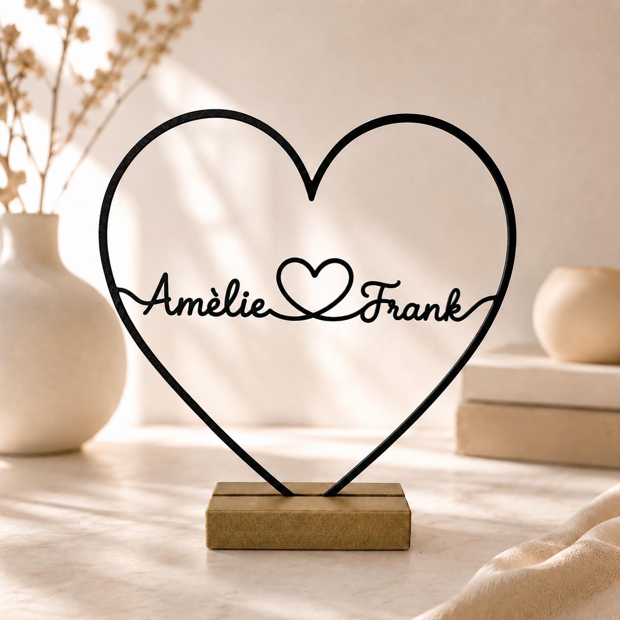 Personalized Heart Name Stand for Couples