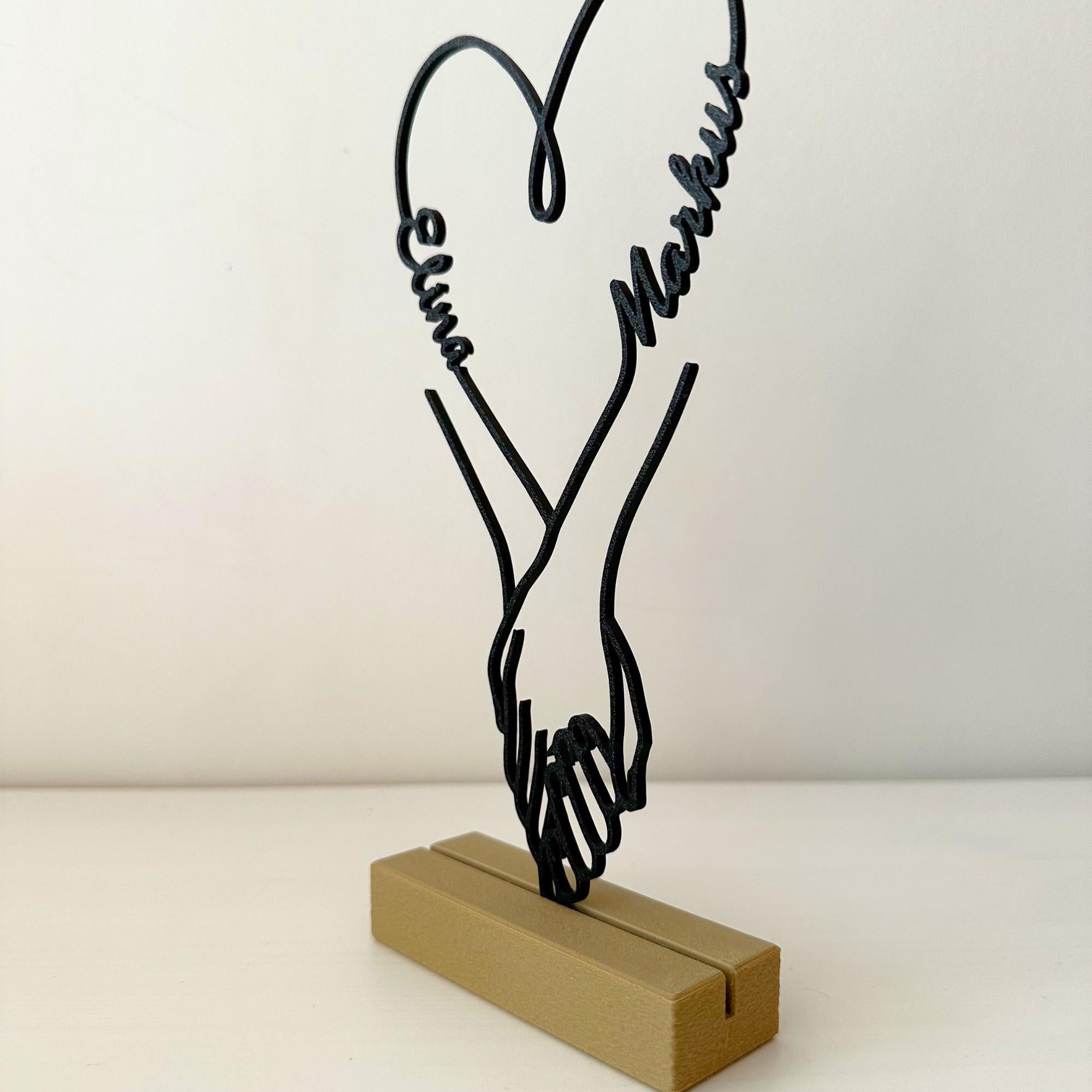 Personalized Holding Hands Couple Name Stand – detail view 2
