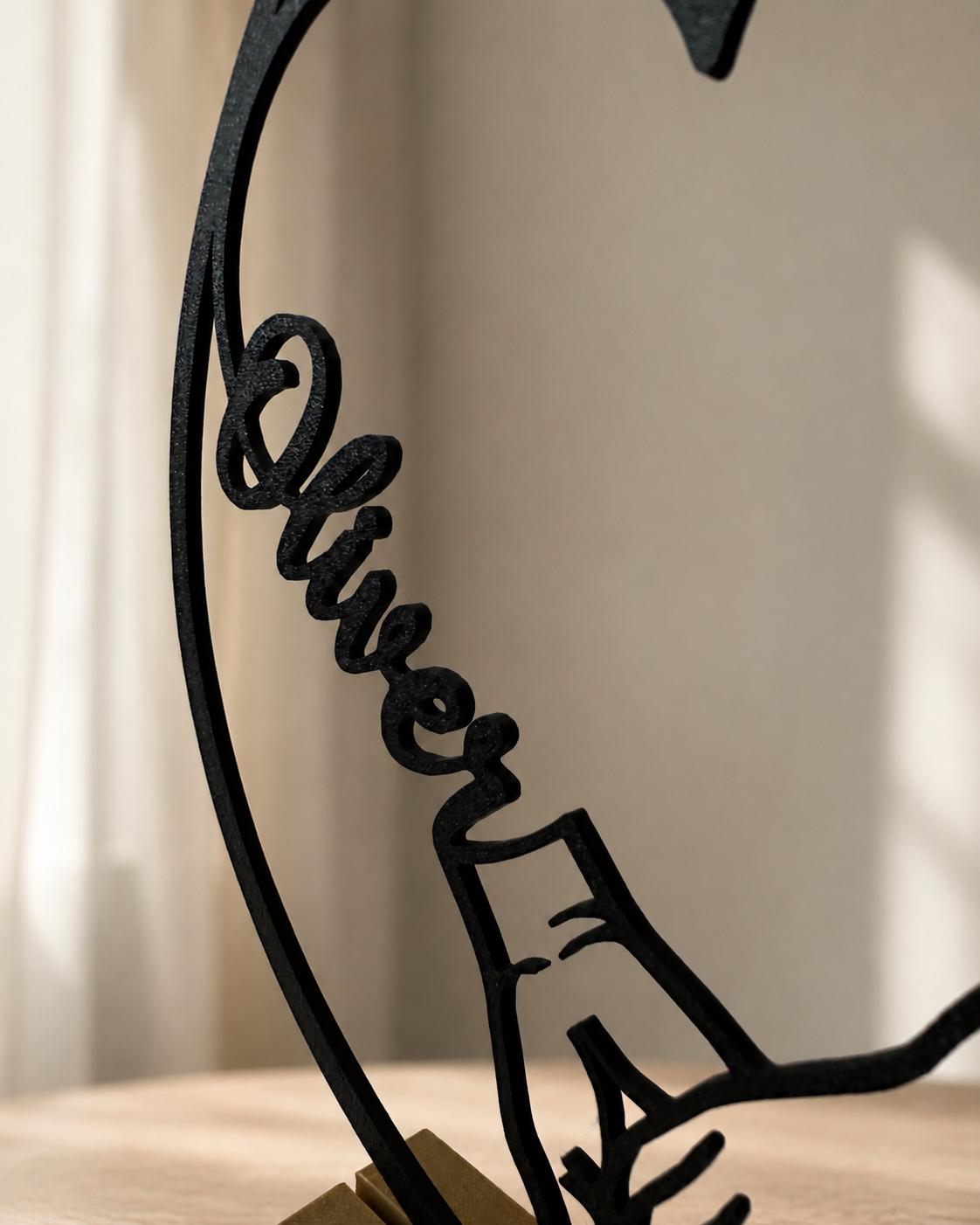 Personalized Round Heart Couple Name Stand – detail view 2