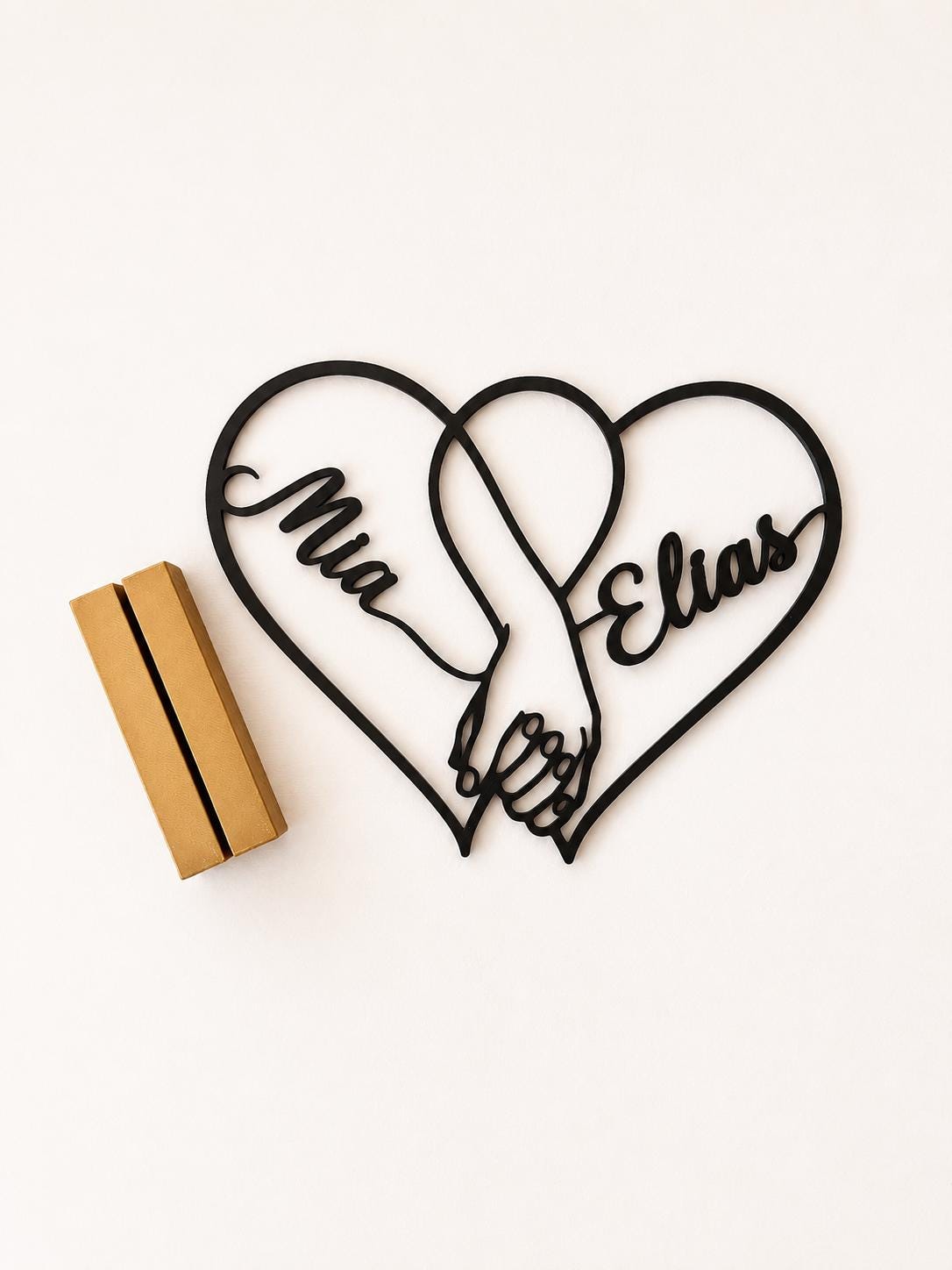Personalized Heart Couple Name Stand