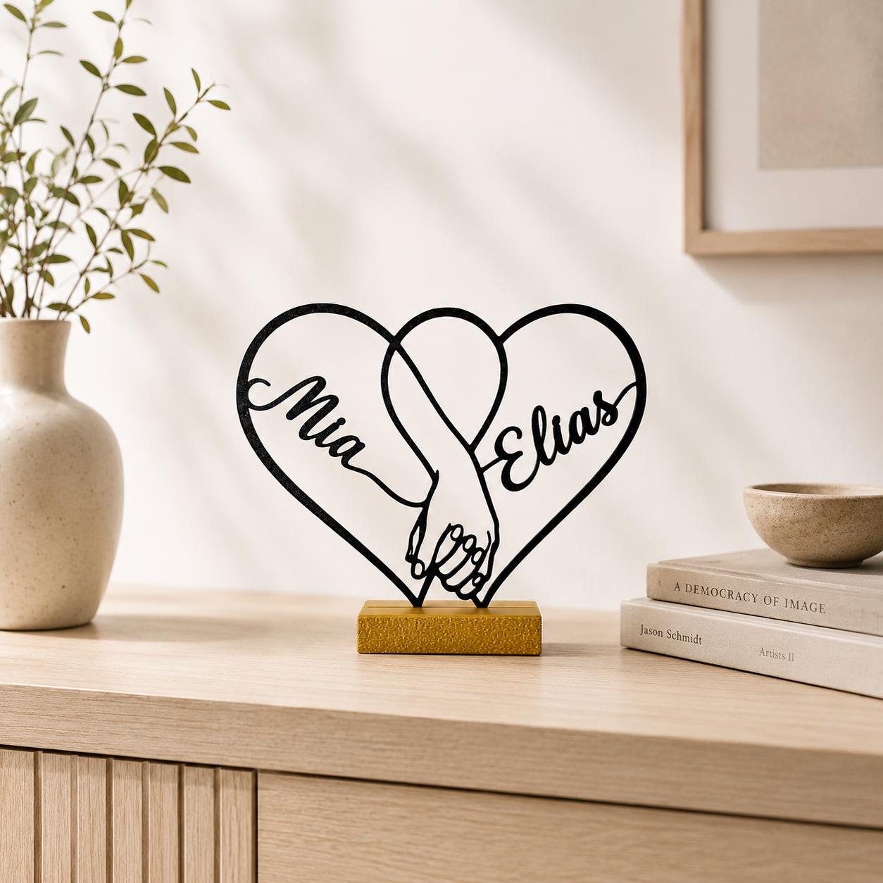Personalized Anniversary Heart Name Stand