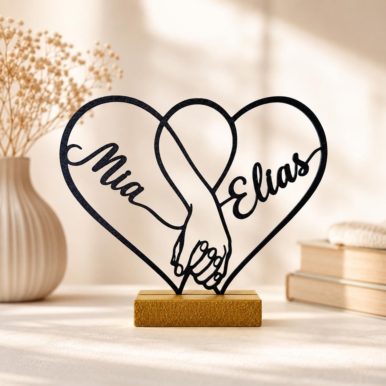 Personalized Anniversary Heart Name Stand