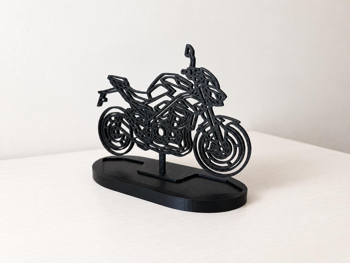 Z900-Style Motorcycle Model in Carbon-Fiber PLA – detail view 3