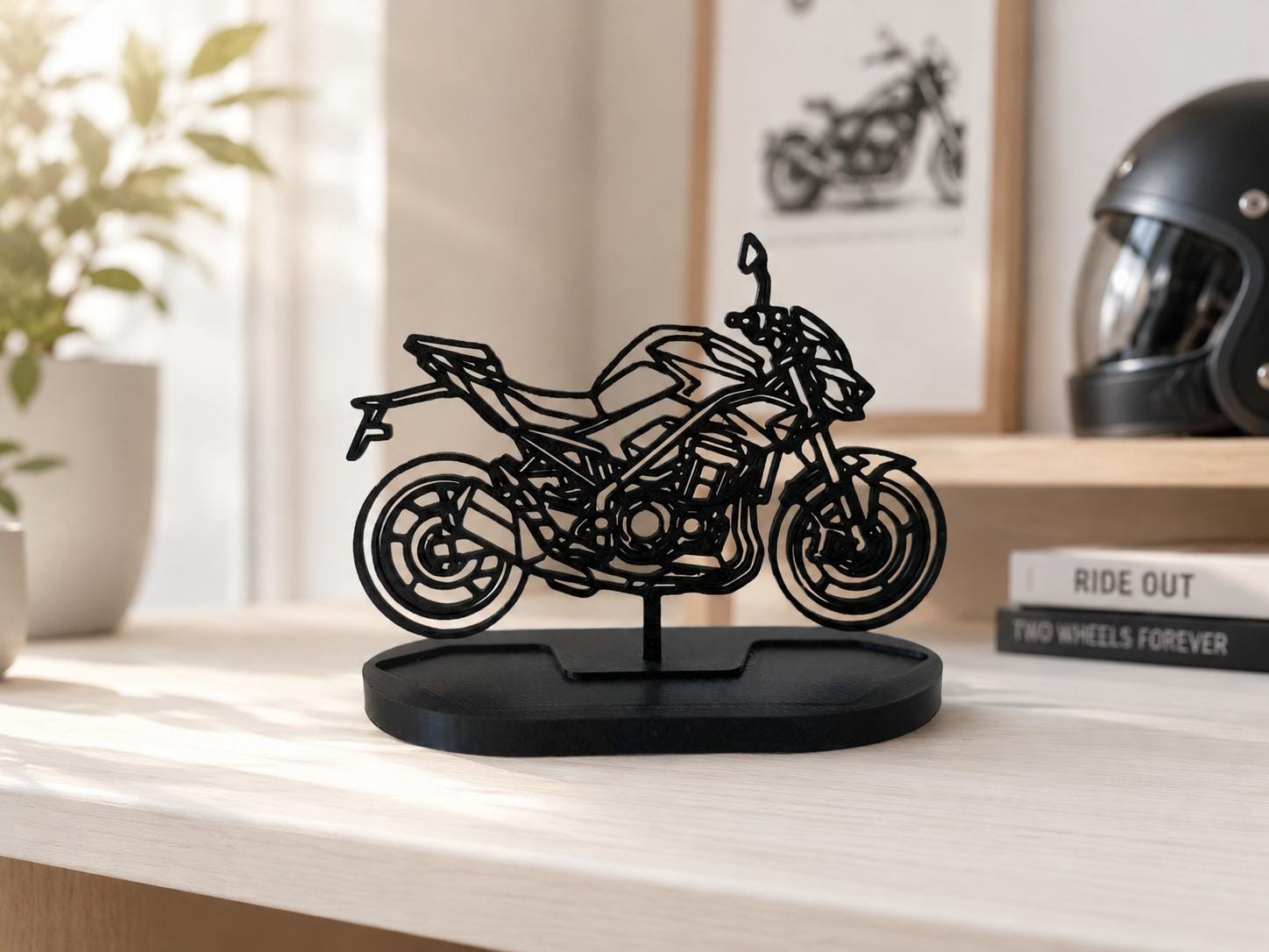 Z900-Style Motorcycle Model in Carbon-Fiber PLA