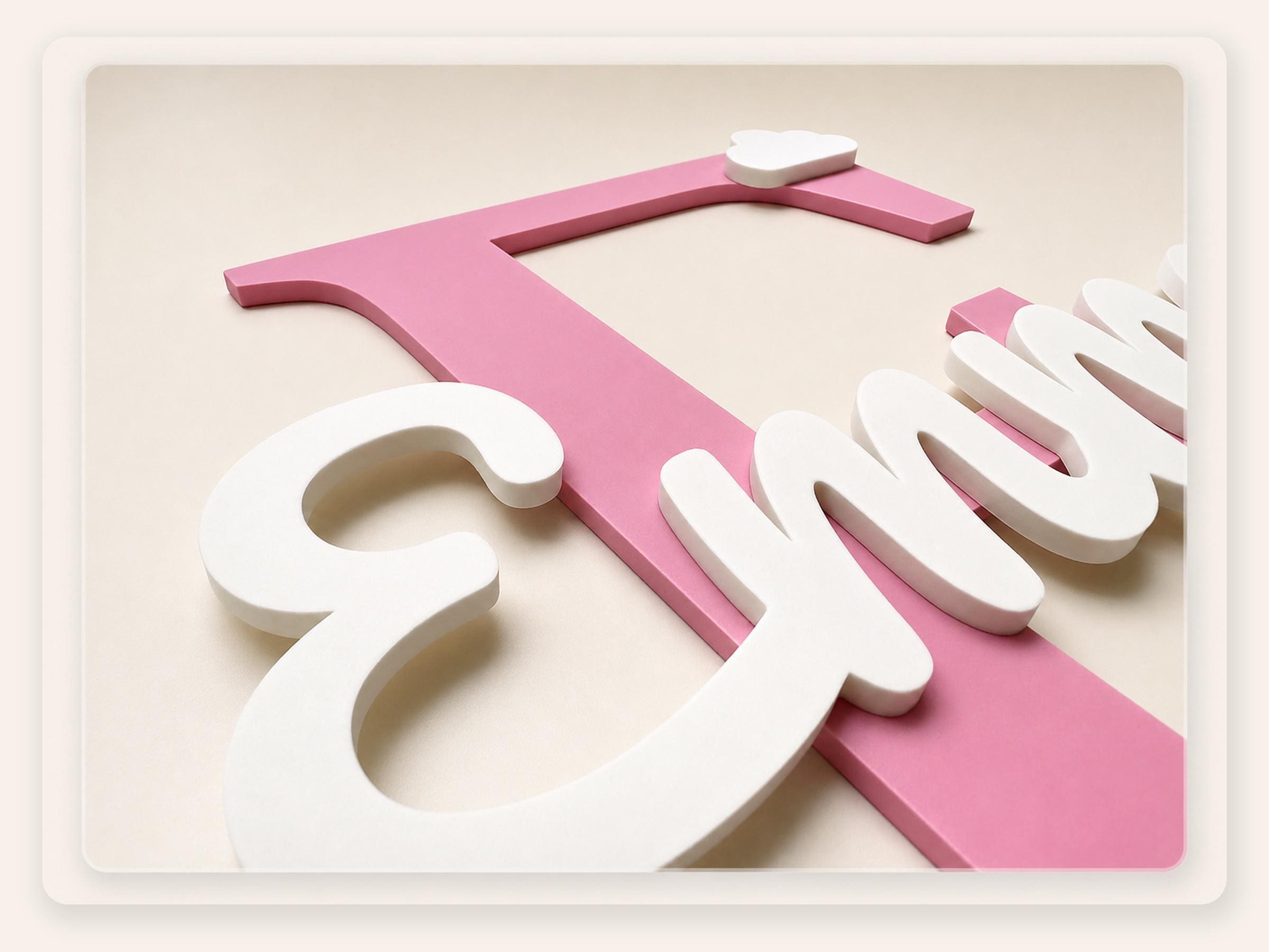 Personalized Layered Initial Name Sign – detail view 3