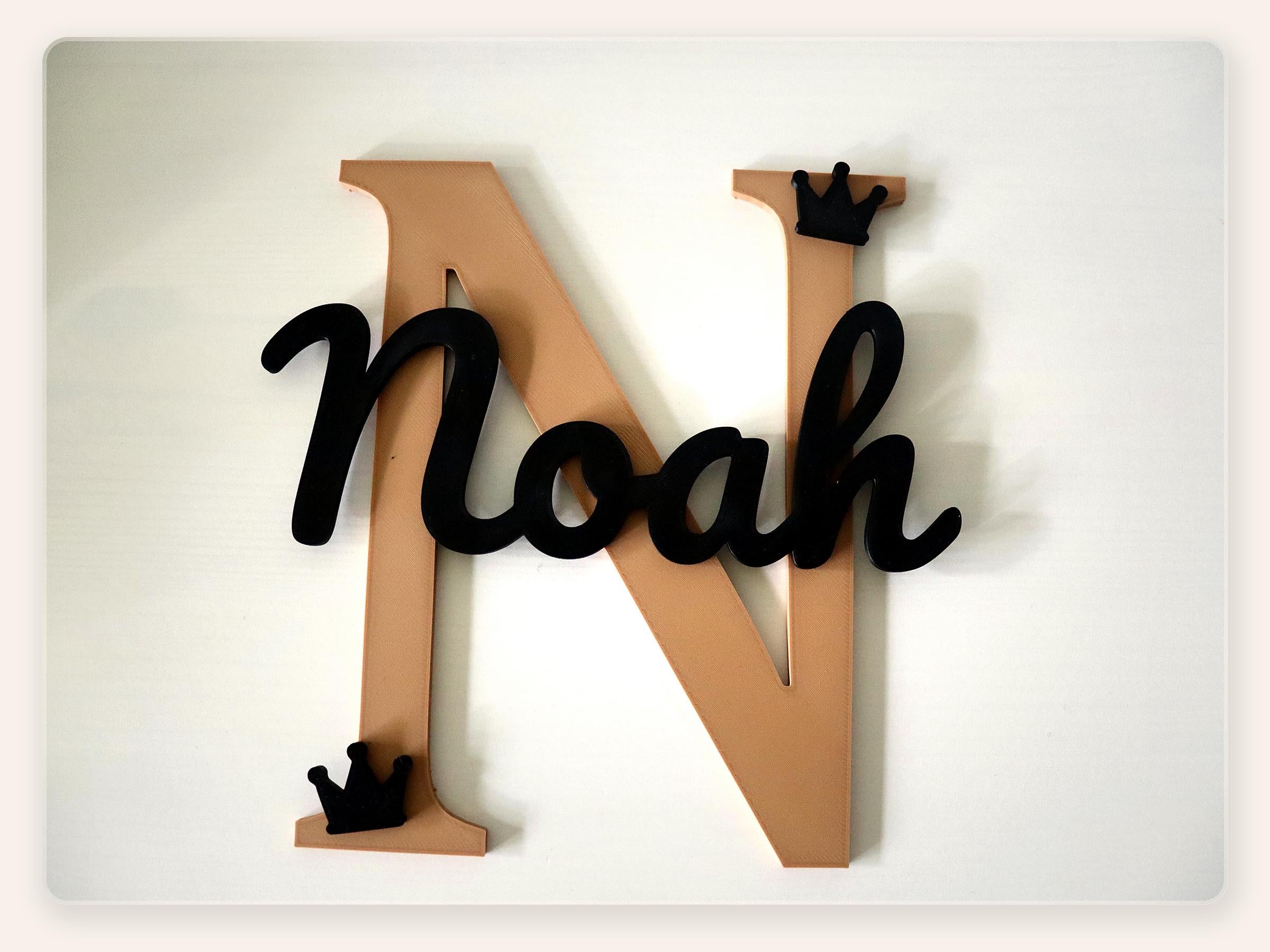 Personalized Layered Initial Name Sign – detail view 12
