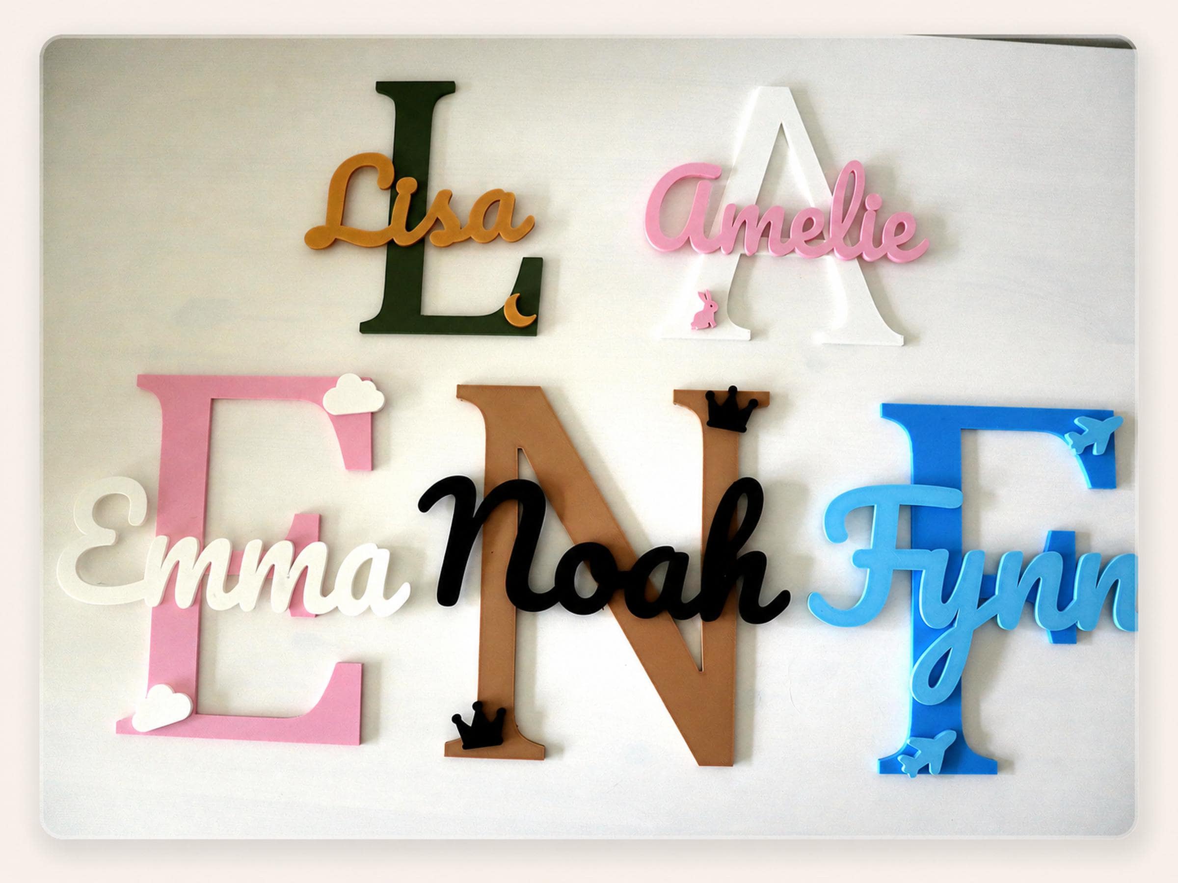 Personalized Layered Initial Name Sign – detail view 2