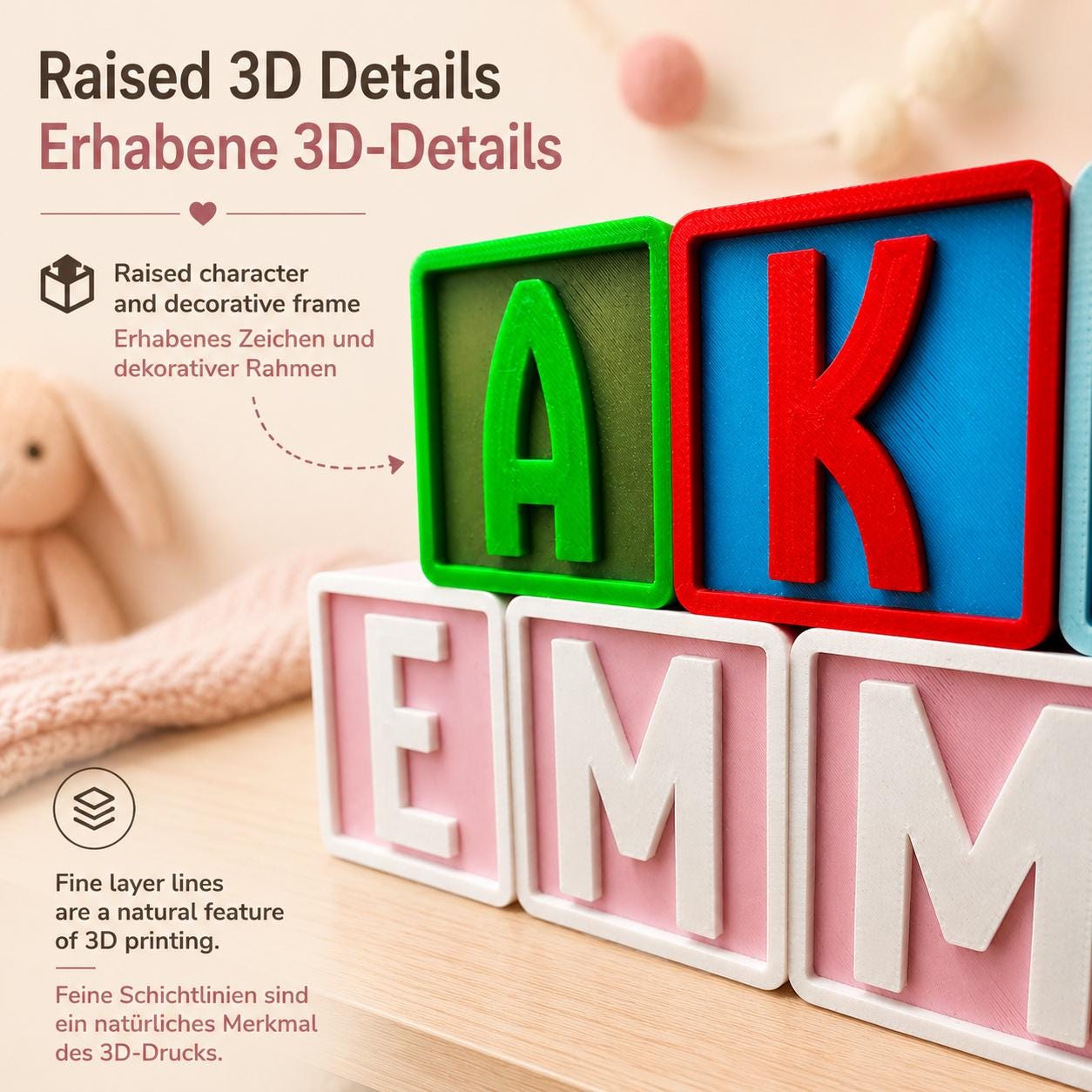 Personalized Freestanding Name Blocks – detail view 4