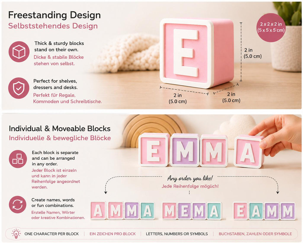 Personalized Freestanding Name Blocks – detail view 6