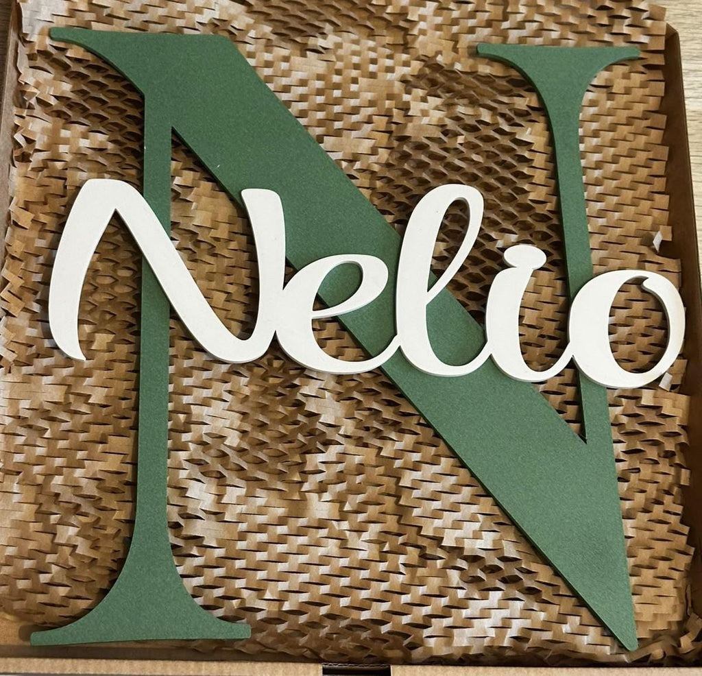 Personalized Baby Name Plaque with Initial