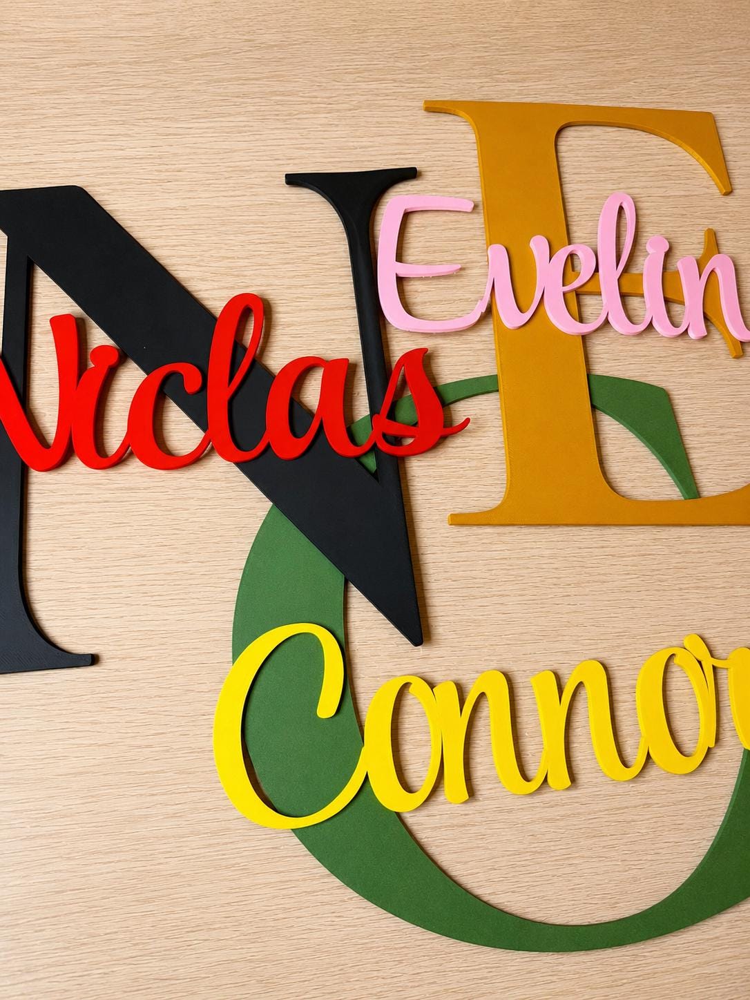 Personalized Baby Name Plaque with Initial