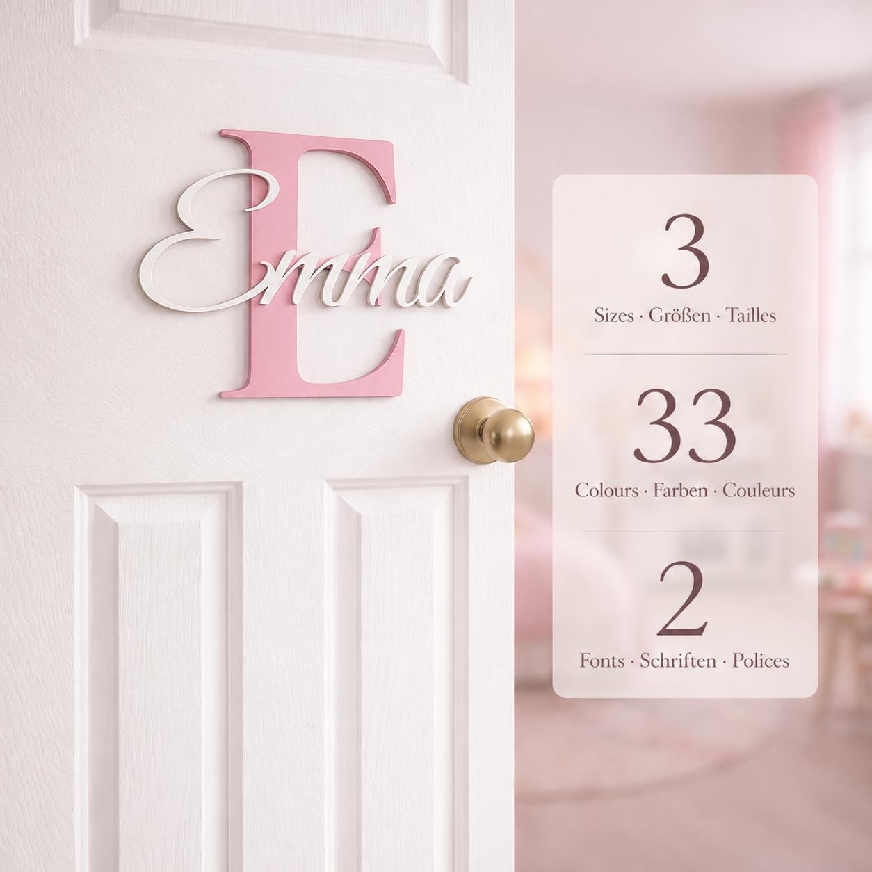 Personalized Baby Name Plaque with Initial