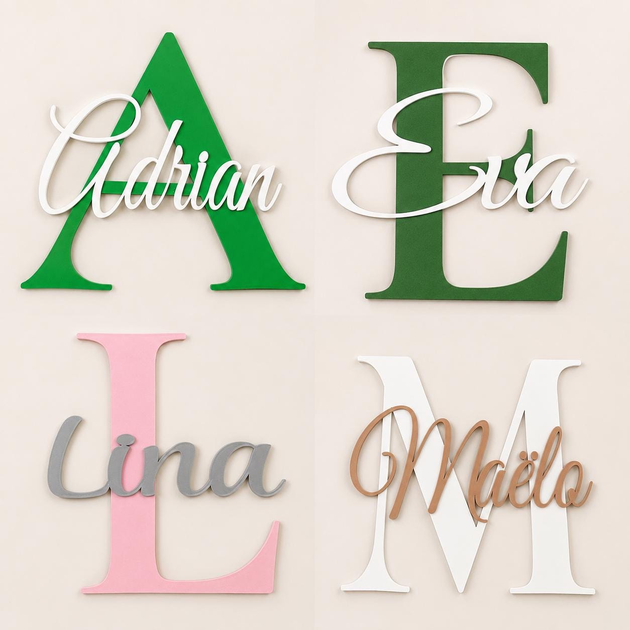 Personalized Baby Name Plaque with Initial