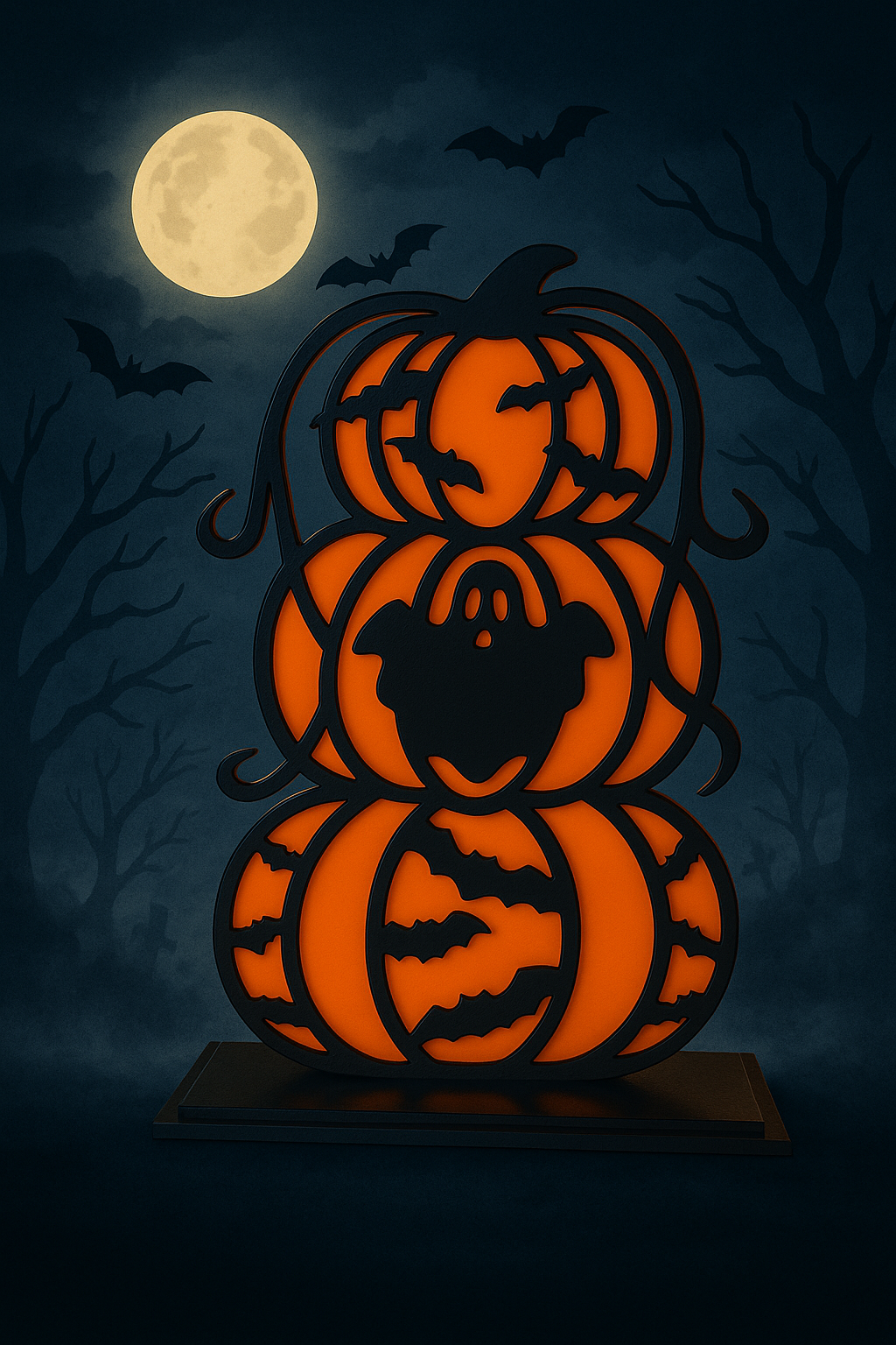 🎃 4-Piece Stacked Pumpkin Decoration